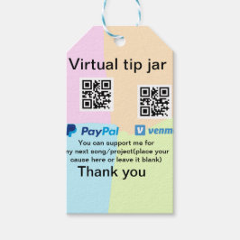 Virtual tip jar q oder Code-Geld-Spende PayPal ven Geschenkanhänger