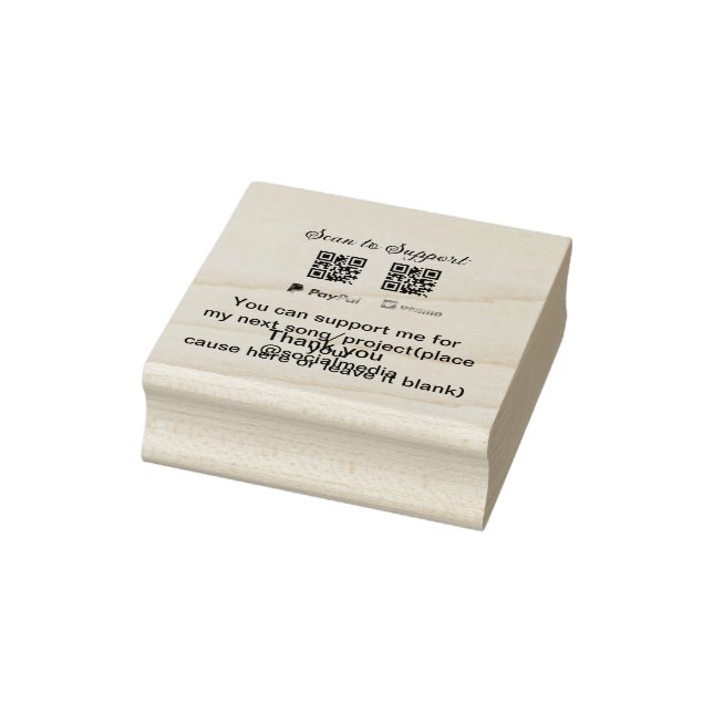 Virtual tip jar q oder Code-Geld-Spende PayPal ven Gummistempel (Stempel)