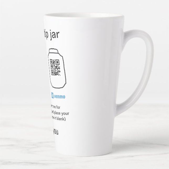 Virtual tip jar q oder Code-Geld-Spende PayPal ven Milchtasse (Rechts)