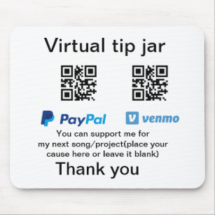 Virtual tip jar q oder Code-Geld-Spende PayPal ven Mousepad
