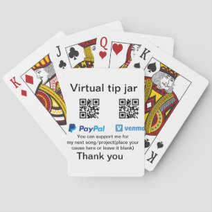 Virtual tip jar q oder Code-Geld-Spende PayPal ven Spielkarten