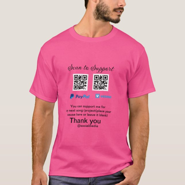 Virtual tip jar q oder Code-Geld-Spende PayPal ven T-Shirt (Vorderseite)