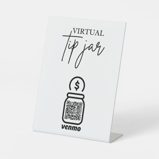Virtual Tip Jar QR Code Tipp für Ihren Barkeeper Sockelschild (Vorderseite)