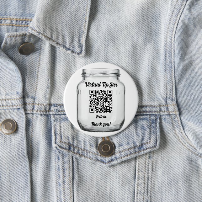 Virtual Tip Jar, Scan to Tip Glass Jar Button (Beispiel)