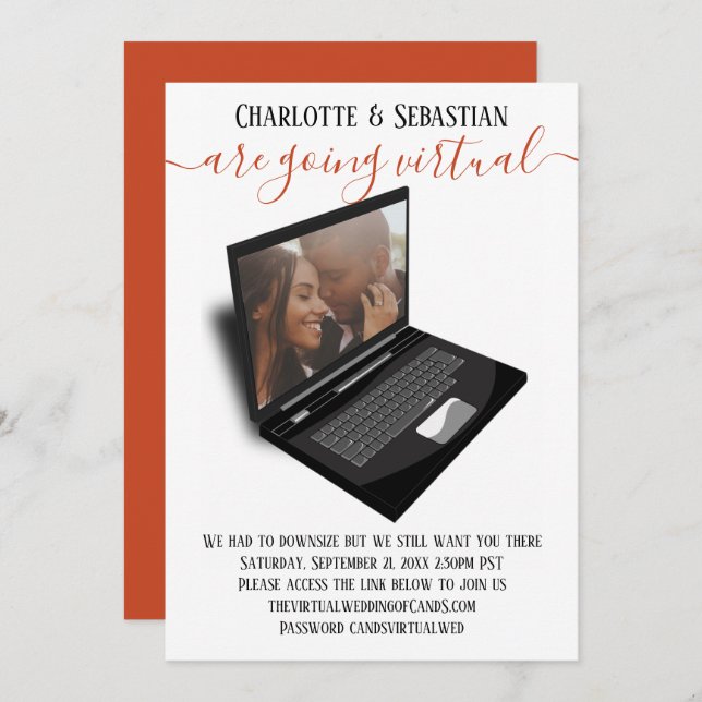 Virtual Wedding speichert das Date-Foto Save The Date (Vorne/Hinten)