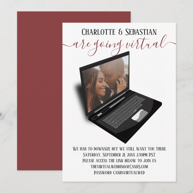 Virtual Wedding speichert das Date-Foto Save The Date (Vorne/Hinten)