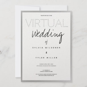 Virtual Wedding White Silver Black Typografy