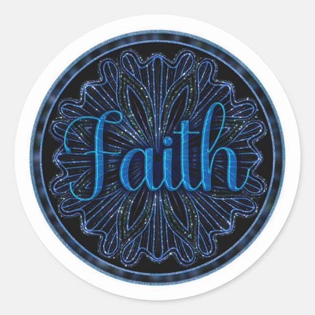 Virtue Faith Mandala Runder Aufkleber (Vorderseite)
