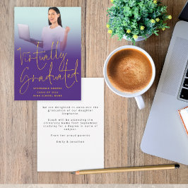 Virtuell abgestuftes Foto 2022 Lila Abschluss Ankündigung