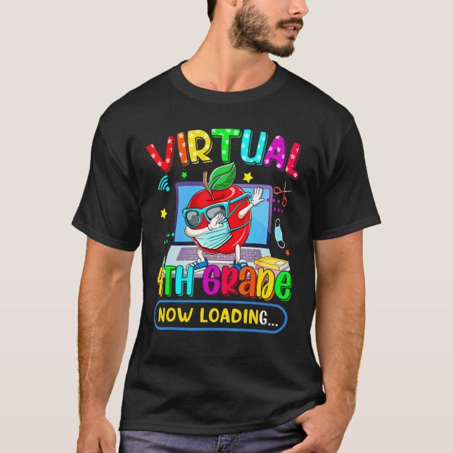 Virtuelle 4. Klasse jetzt Apfelmaske zurück in S l T-Shirt (Vorderseite)