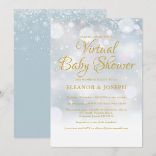 Virtuelle Baby-Sprinkle-Party im Winter Einladung