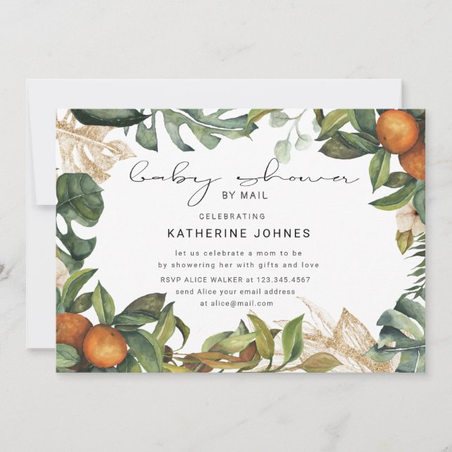 Virtuelle Babydusche für tropische Früchte (Vorderseite)