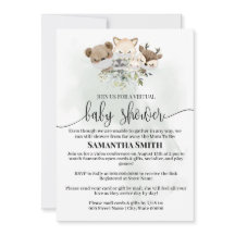 Virtuelle Babydusche für Waldtiere Woodland Tiere