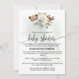 Virtuelle Babydusche für Waldtiere Woodland Tiere Einladung