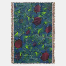 Virtuelle Blüte mit dunkelrotem Hexagon mit blauer Decke