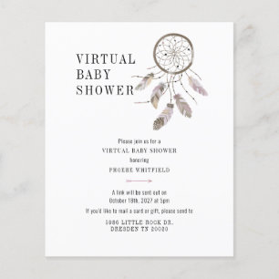 Virtuelle Boho Traumfänger-Baby-Shower-Einladung