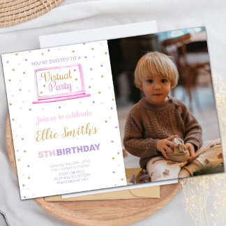 Virtuelle Einladung zum Geburtstag mit Foto