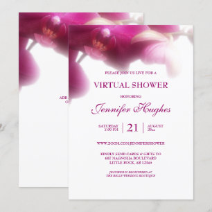 Virtuelle Florale Rosa Orchideen-Party Einladung