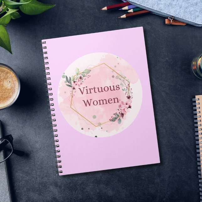 .Virtuelle Frauen-Schrift mit Aquarellfarben-Blume Notizblock (Von Creator hochgeladen)