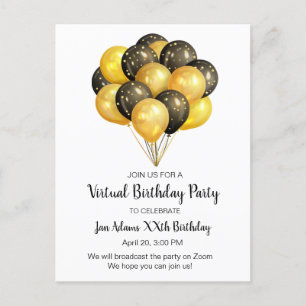 Virtuelle Geburtstagsfeier Einladungspostkarte