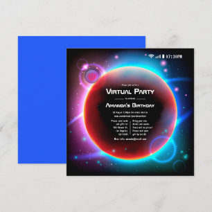 Virtuelle Geburtstagsparty zum Thema "Space" Einladung