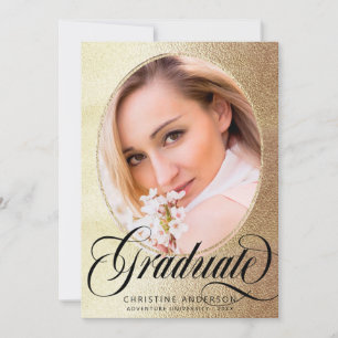 Virtuelle Graduierungspartei für das Gold Foil Scr Einladung