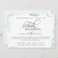 Virtuelle Hochzeit im Internet, elegante Aquarellf