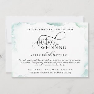 Virtuelle Hochzeit im Internet, elegante Aquarellf Save The Date