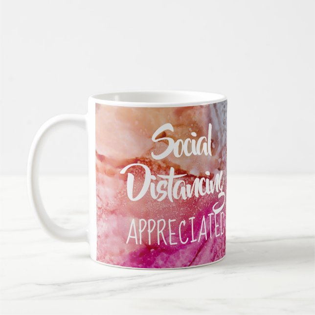 Virtuelle Hugs mit sozialer Distanz Kaffeetasse (Links)