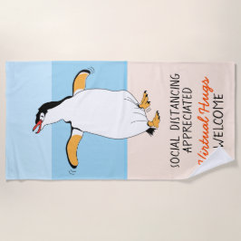 Virtuelle Hugs mit sozialer Distanz Strandtuch