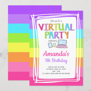Virtuelle Party Einladung, Quarantäne zum Geburtst Einladung