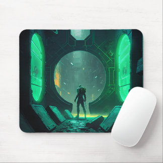 Virtuelle Realität im Cyberpunk Mousepad