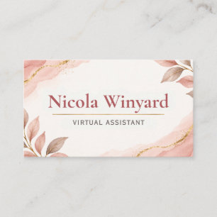Virtueller Assistent Elegantes Rosa Visitenkarte