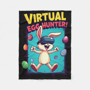 Virtueller Ostereier-Jäger - Lustiger Gamer Bunny Fleecedecke
