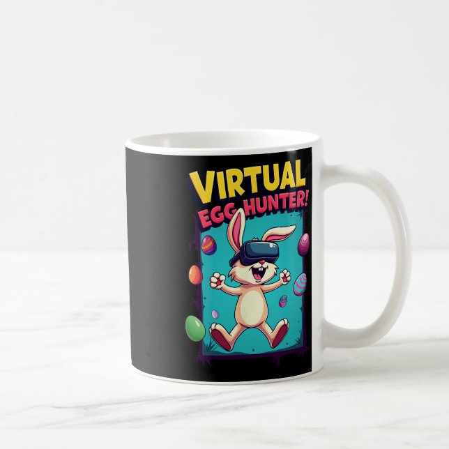Virtueller Ostereier-Jäger - Lustiger Gamer Bunny  Kaffeetasse (Rechts)