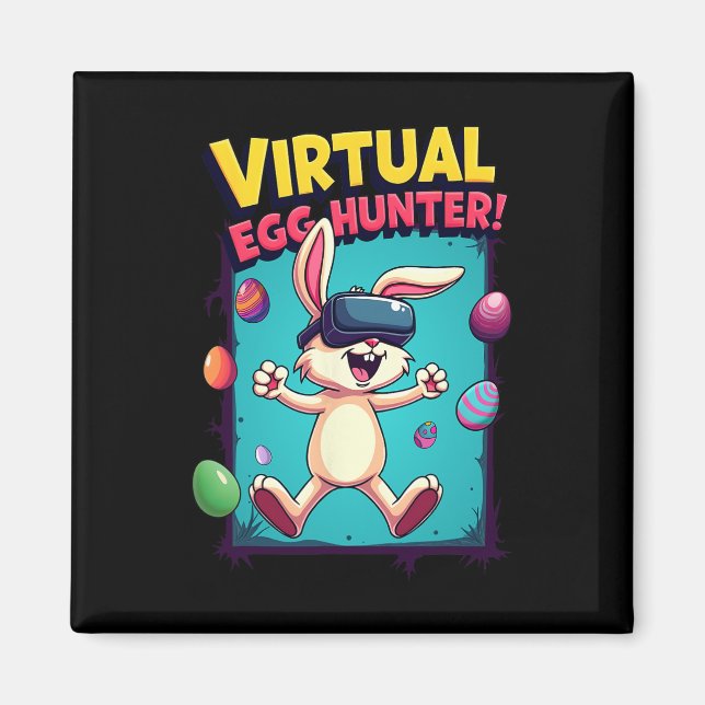 Virtueller Ostereier-Jäger - Lustiger Gamer Bunny  Magnet (Vorne)