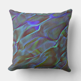 Virtueller Stein in satinfarbenem Blau und Grün Kissen