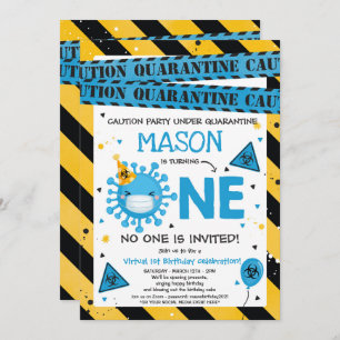 Virtuelles 1. Geburtstag Party Quarantäne 1. Gebur Einladung