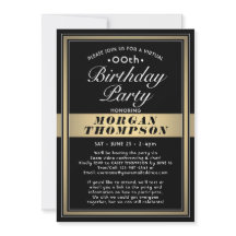 Virtuelles Schwarzes Gold und Weißes Party zum Geb