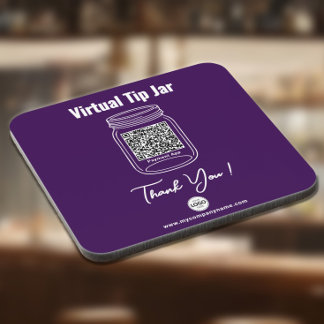 Virtuelles Trinkgeldglas, benutzerdefinierte QR-Co Getränkeuntersetzer