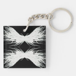 Virtues Abstract White Wings Alcohol Ink Art Schlüsselanhänger