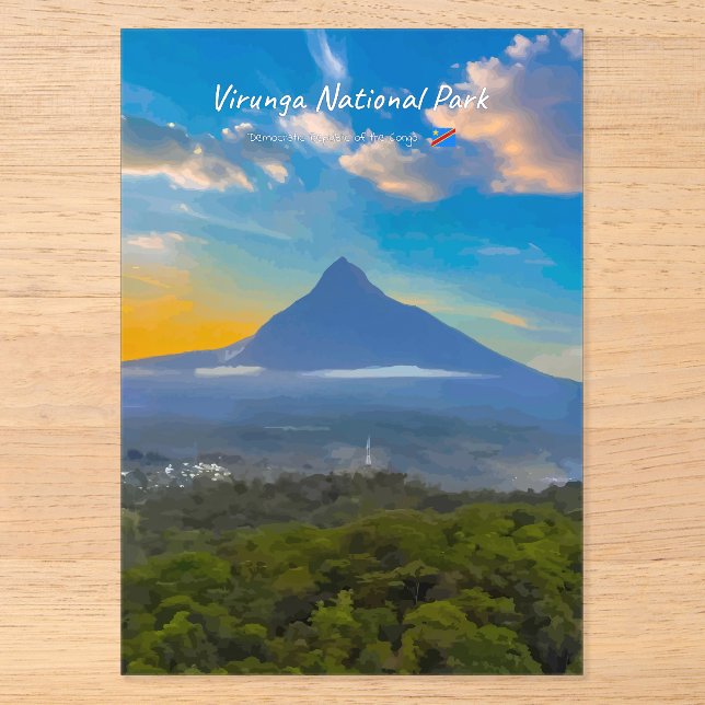 Virunga-Nationalpark, DR Kongo - Vulkan Acryleinladungen (Vorderseite)