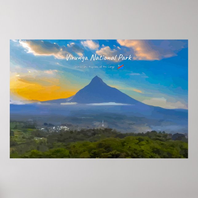 Virunga-Nationalpark, DR Kongo - Vulkan Poster (Vorne)