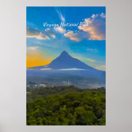 Virunga-Nationalpark, DR Kongo - Vulkan Poster