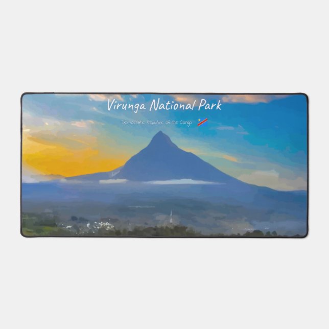 Virunga-Nationalpark, DR Kongo - Vulkan Schreibtischunterlage (Vorderseite)