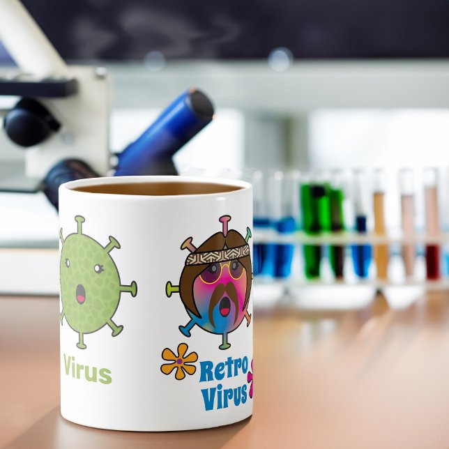 Virus und Retro Virus Funny Kaffeetasse (Von Creator hochgeladen)