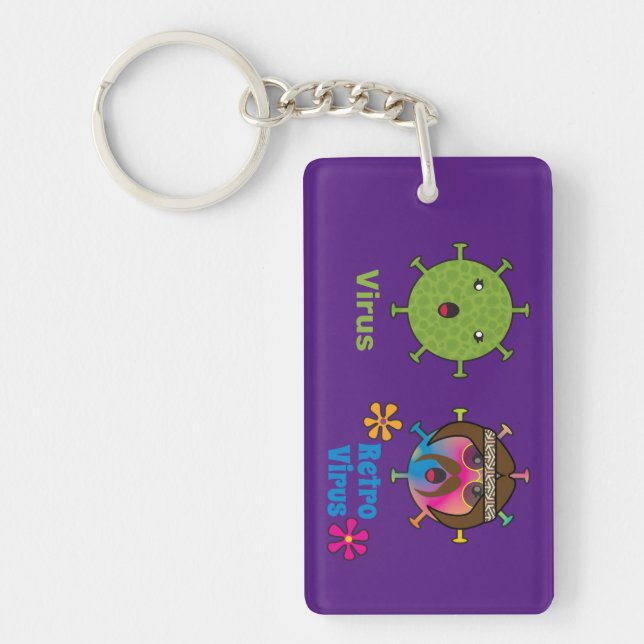 Virus und Retro Virus Funny Schlüsselanhänger (Vorderseite)
