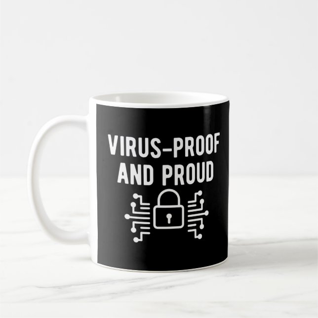 Virusnachweis und hohe Cybersicherheit Kaffeetasse (Links)