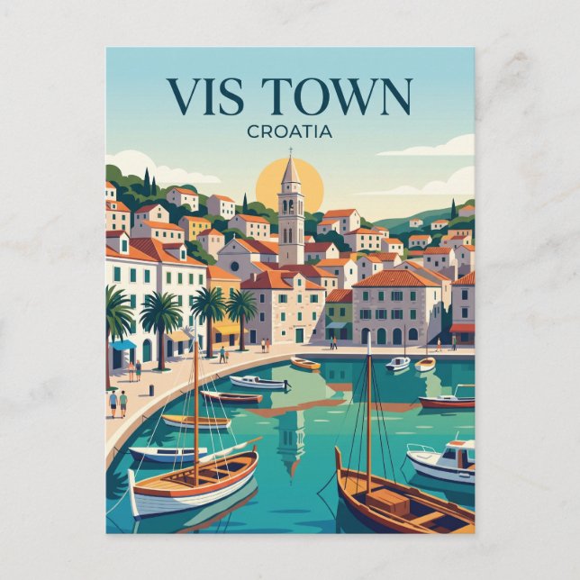 Vis Stadt Kroatien Postkarte (Vorderseite)