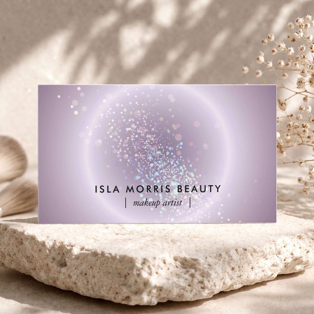 Visagist Celestial Glow Moderne sanfte Lavendel Visitenkarte (Von Creator hochgeladen)
